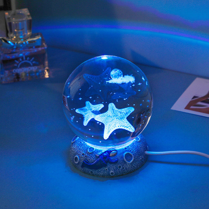 Creative Crystal Ball Small Night Lamp Luminous Base