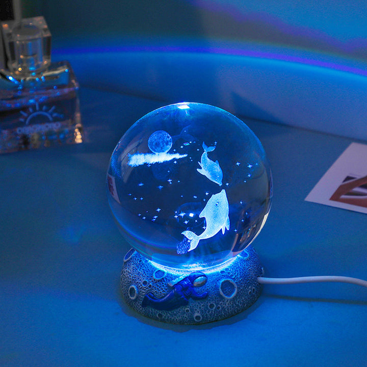 Creative Crystal Ball Small Night Lamp Luminous Base