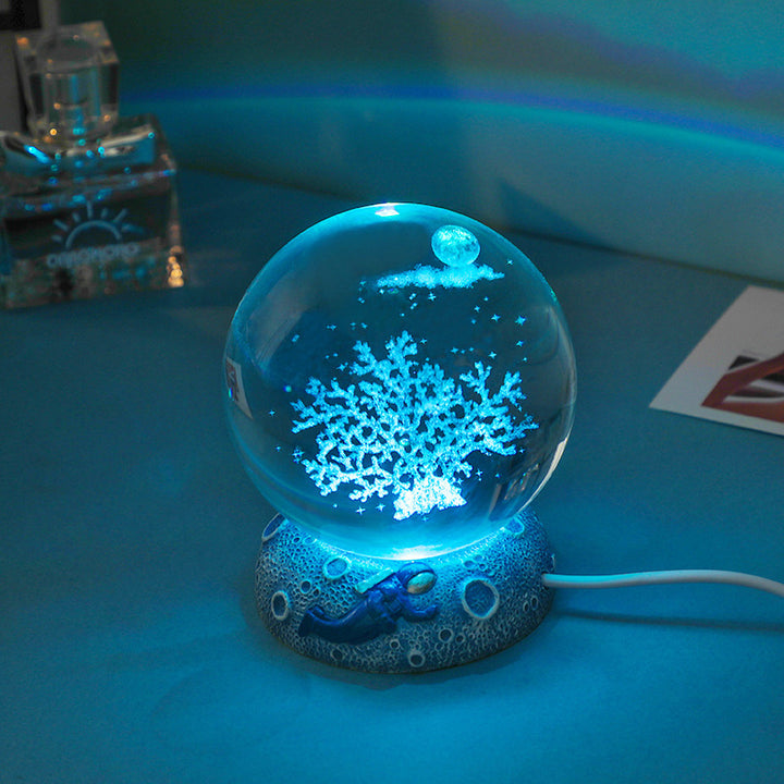 Creative Crystal Ball Small Night Lamp Luminous Base