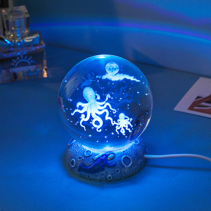 Creative Crystal Ball Small Night Lamp Luminous Base